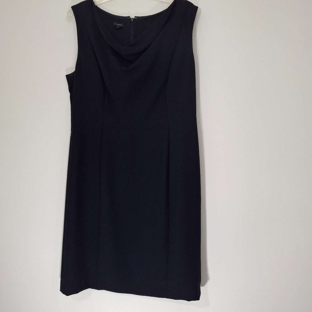 Talbots Classic Navy Blue Sleeveless Dress, Size 14